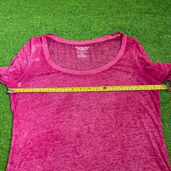 American Eagle Women's‎ L Hot Pink Long Sleeve Burnout Sheer Top - Picture 5 of 6